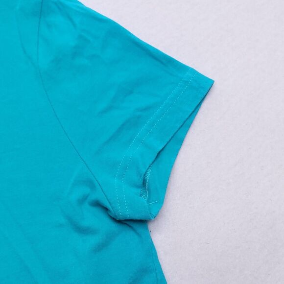 Reebok Active Pullover Short Sleeve T Shirt Womens Size Medium M Blue White - Picture 6 of 9